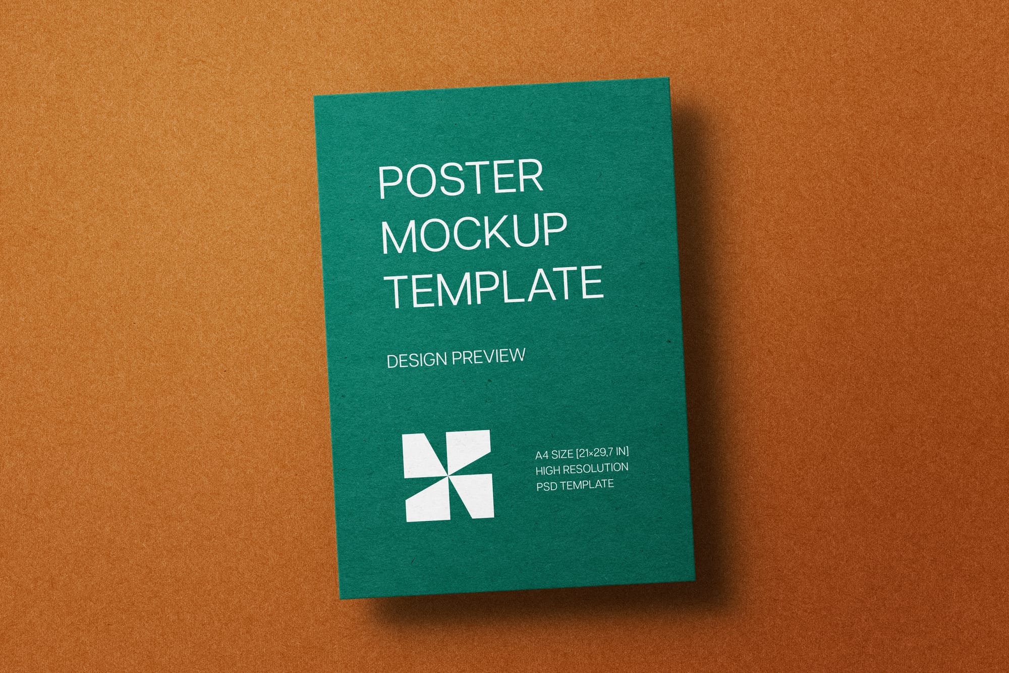 A4 Green Paper Poster Mockups