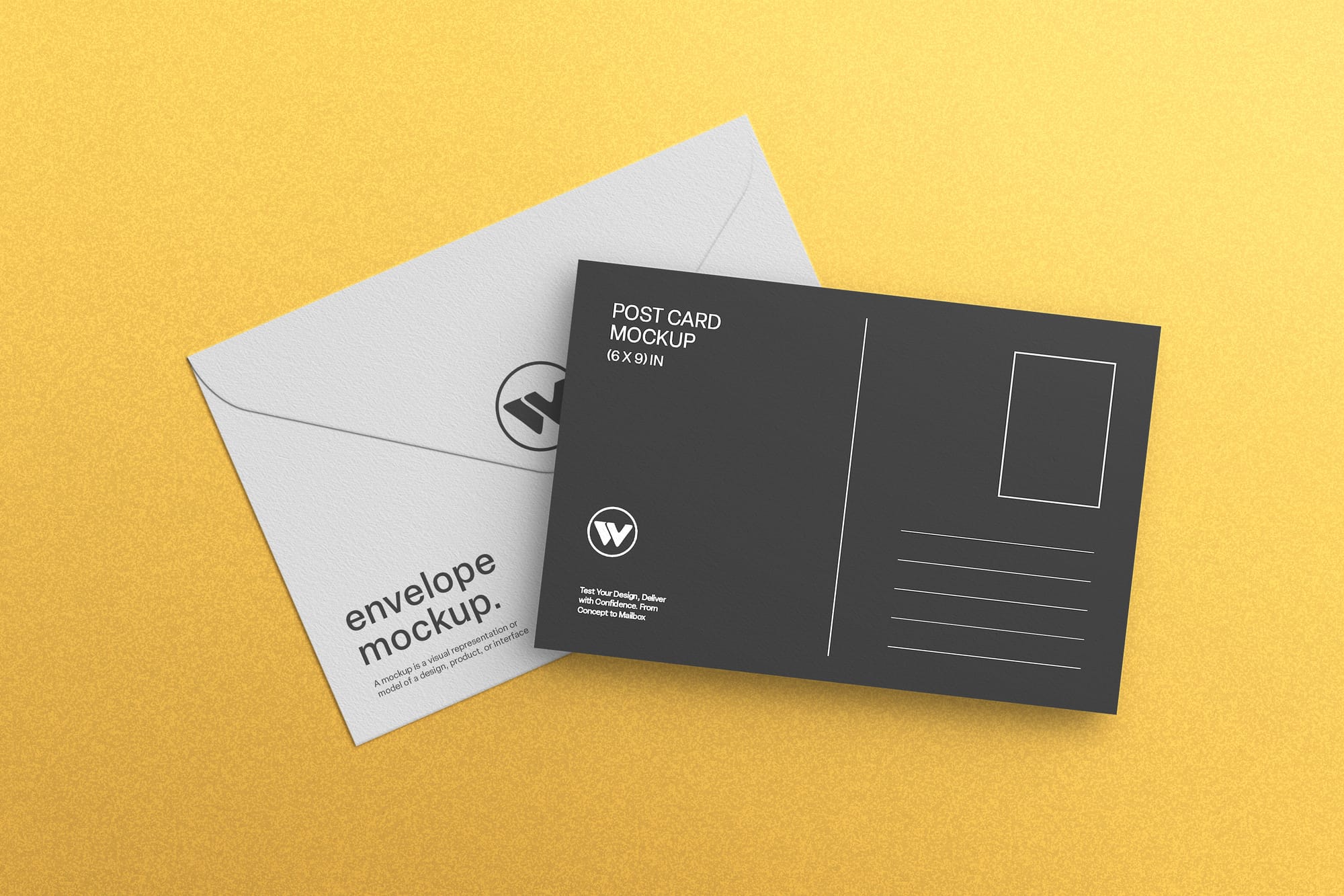 Post Card & Envelope Mockup