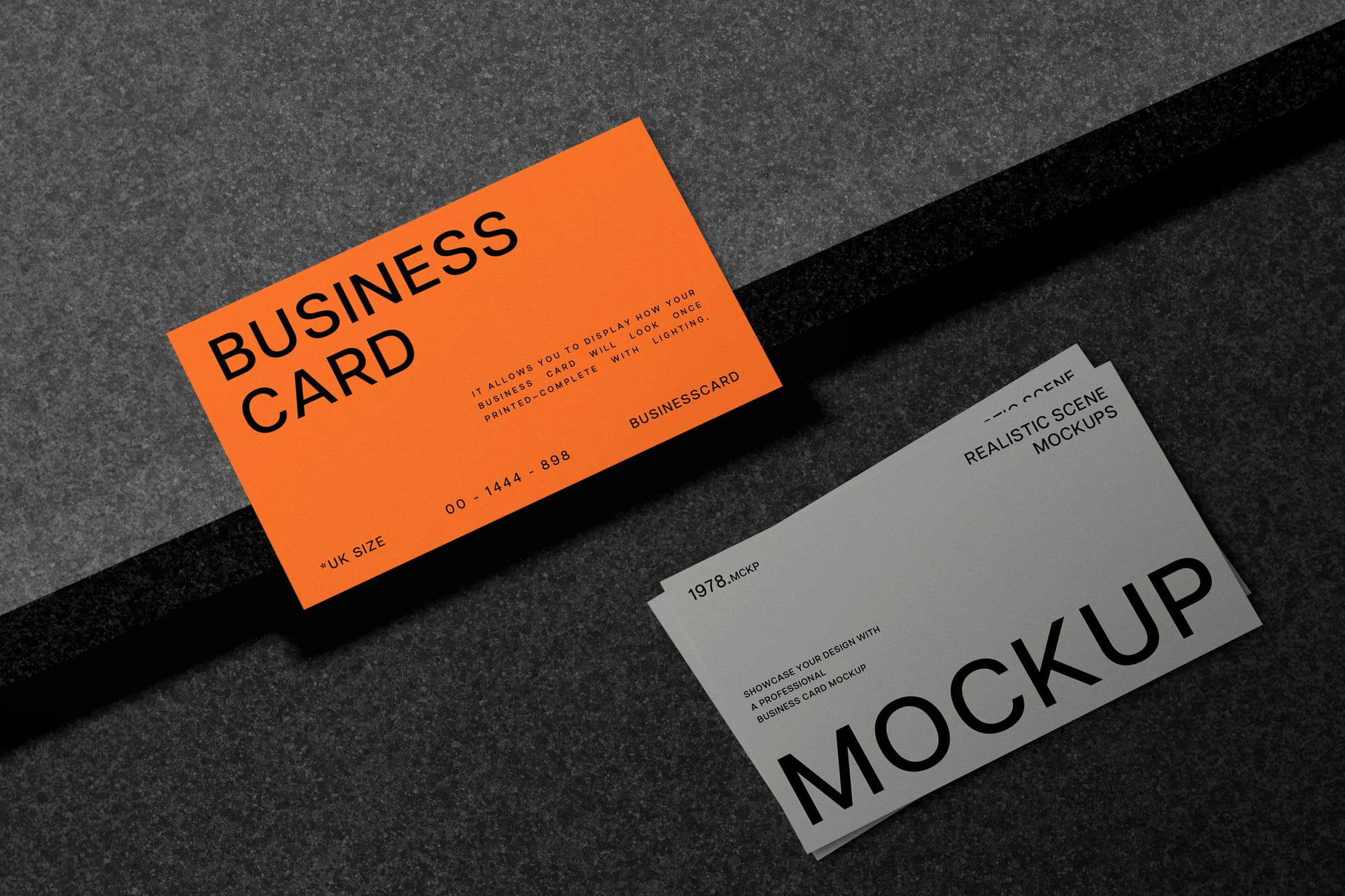 Business Card Mockup Orange and Gray