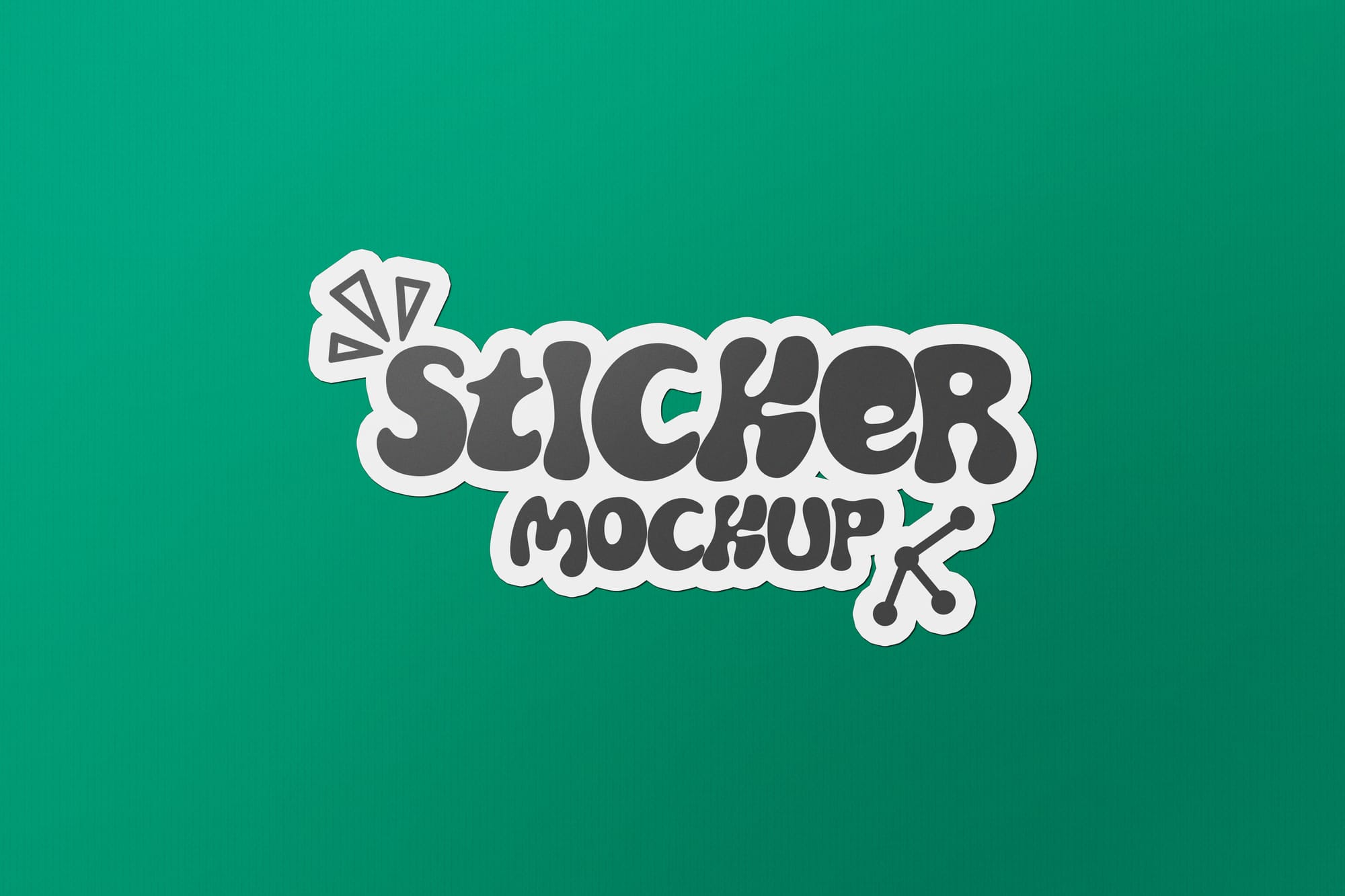 Sticker Mockup On Green Background