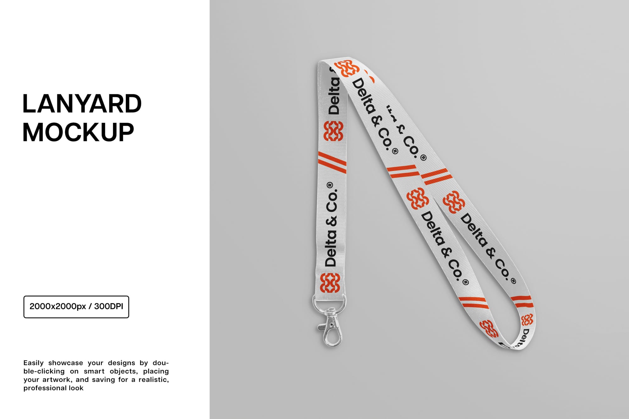 Lanyard Mockup on Gray Background