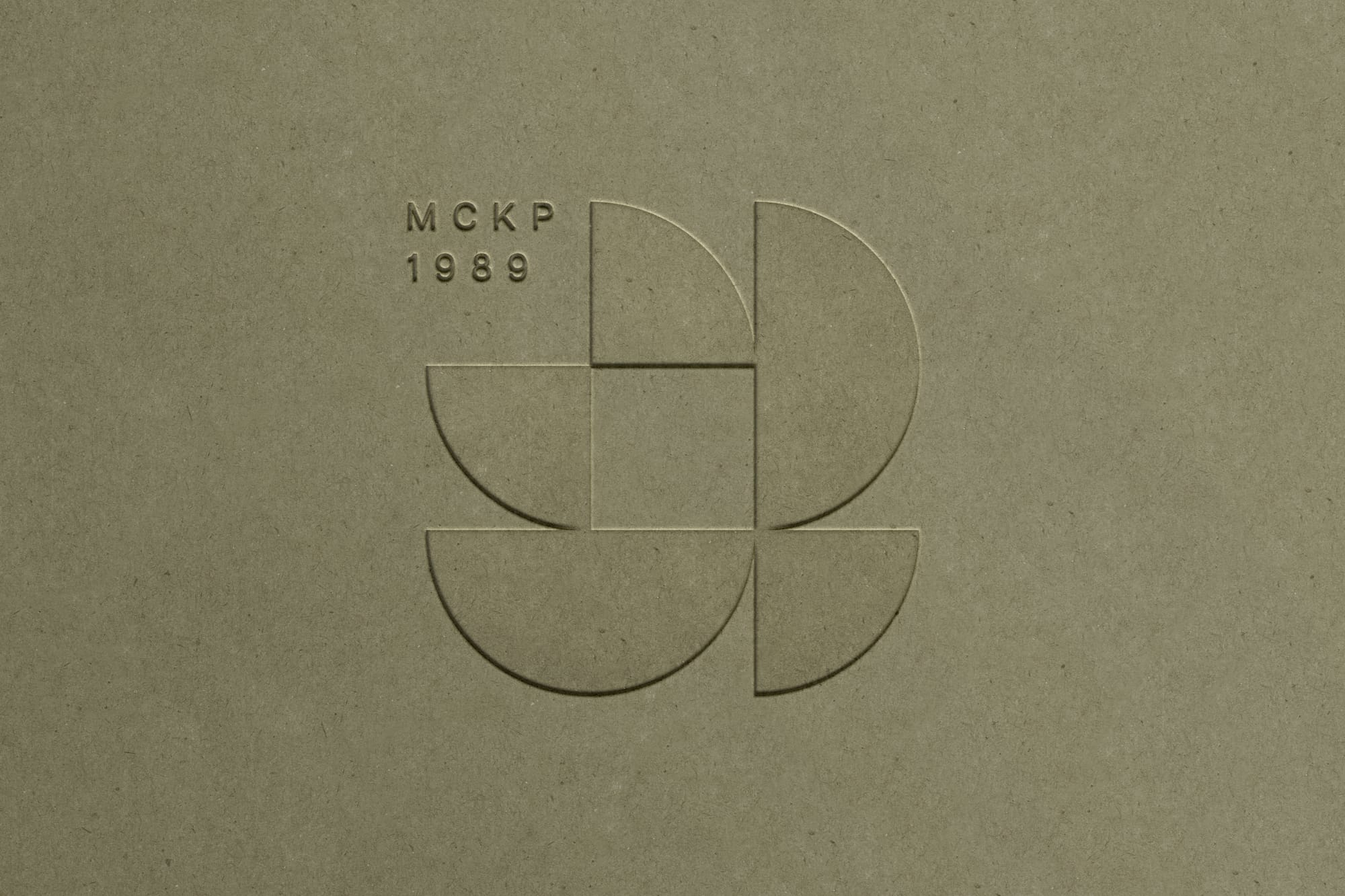 Modern Interlock Debossed Logo  Mockup