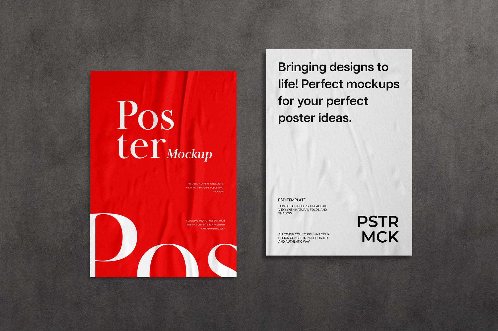 Glued Poster Mockup