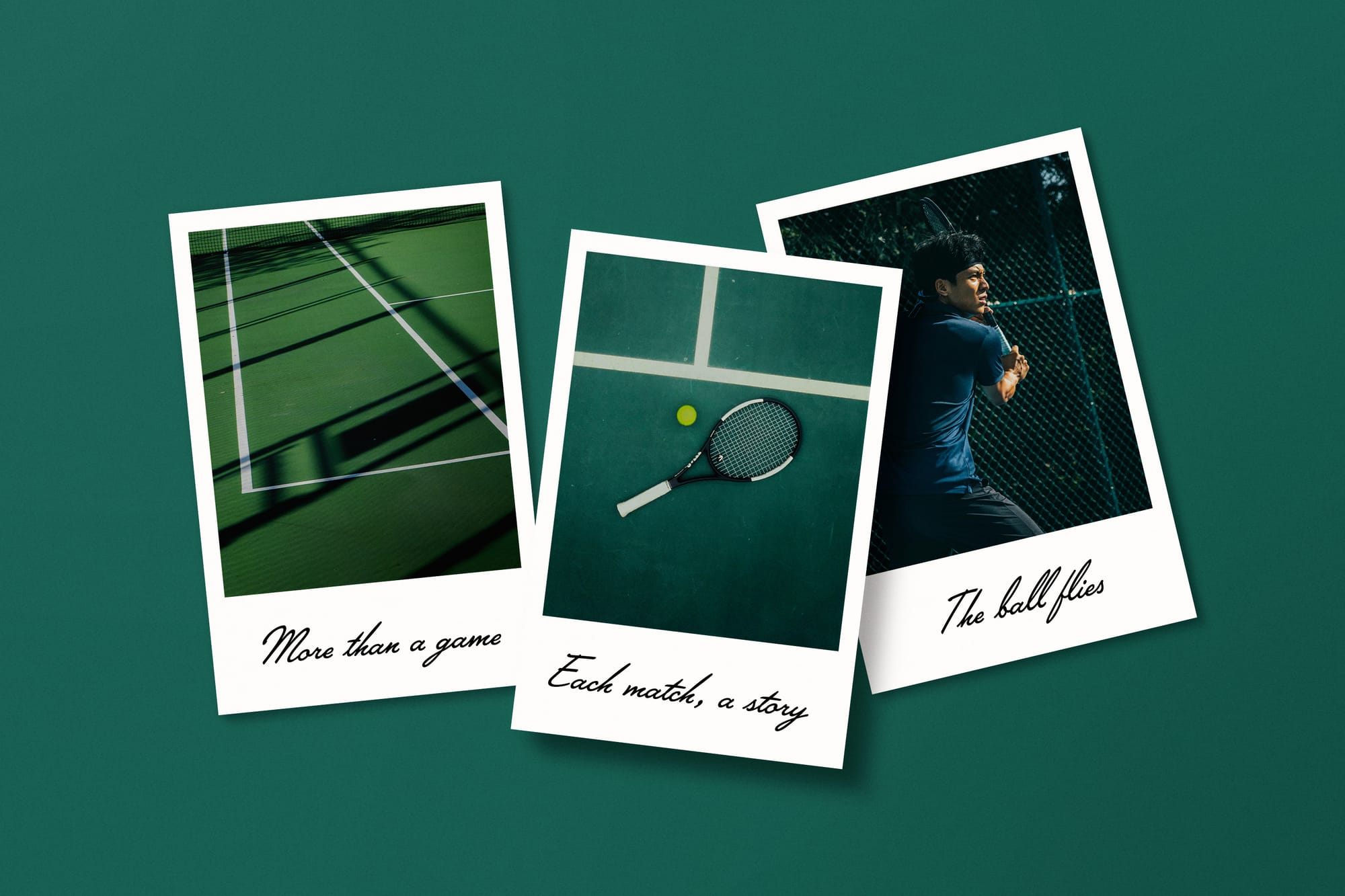 Polaroid Mockup on Green Background