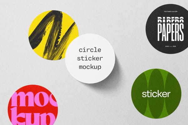 Circle Sticker Mockup