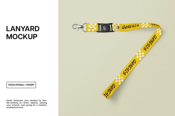 Yellow Lanyard Mockup