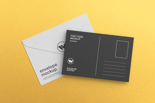 Post Card & Envelope Mockup