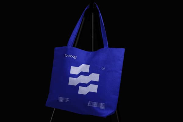 Totebag mockup on Black Background
