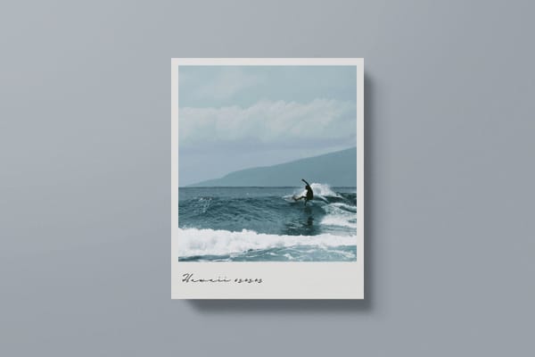 Polaroid Mockup on Gray Backgroud