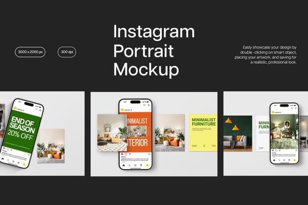 Modern Instagram Portrait Post Mockup