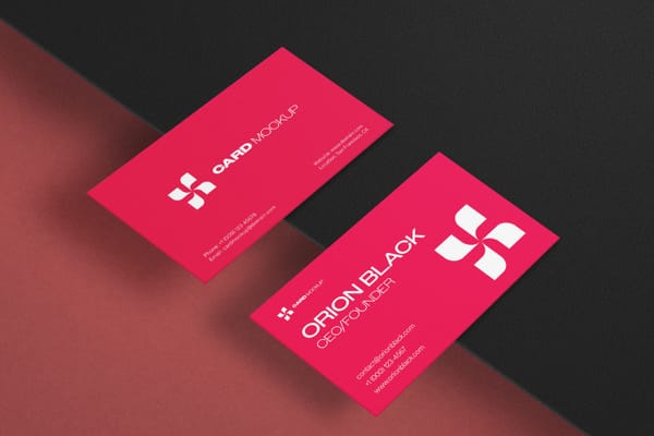 Red Business Card Mockup
