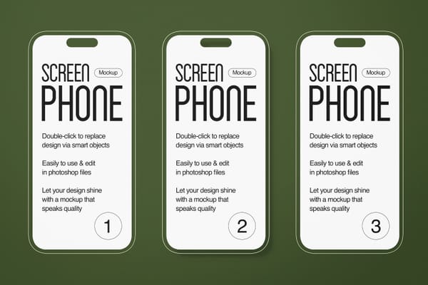 Screen iPhone 16 With Outline Mockup