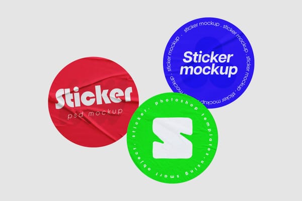 Three-Circle Sticker Mockup