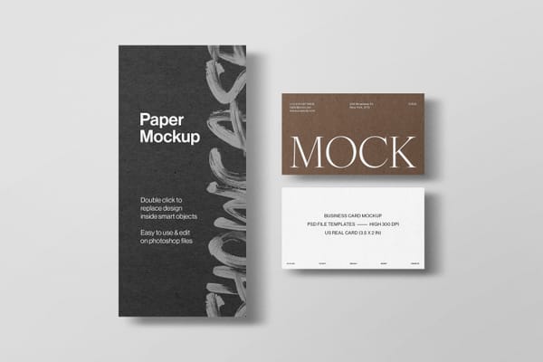 Elegant Paper & Business Card Mockup Set