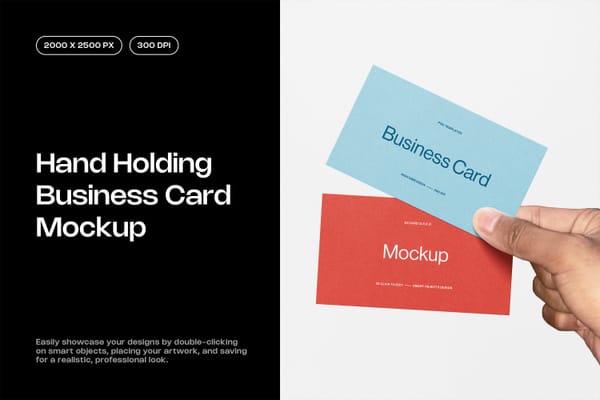 Hand Holding Business Card Mockup