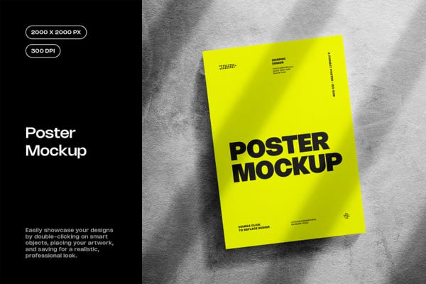 Poster Mockup on Concrete Wall