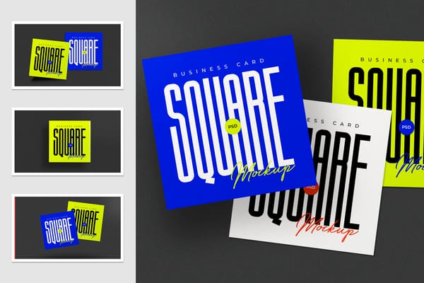 Branding Business Card Square Mockups
