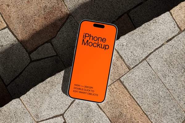 iPhone Mockup on Stone Staircase